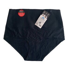 F.I.T Light Control High Waisted Brief XL 177838H3-BND Black Color NWT